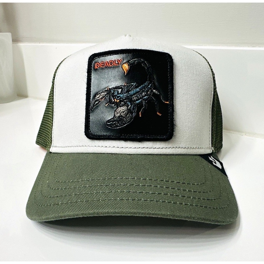 Goorin Bros Scorpion Patch Mesh Back Trucker Hat Green/White/Black One Size